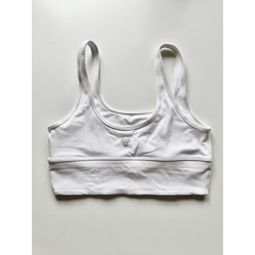 Aritzia TNA TnaButter White Slim Fit Scoop Neck Mini Longline Bra Top, Size M - Picture 3 of 13